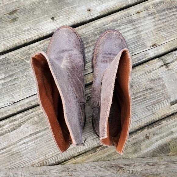 Anthropologie 67 Sixty Seven Brown Distressed Crackled Leather Ankle Boots 36 - Picture 8 of 12